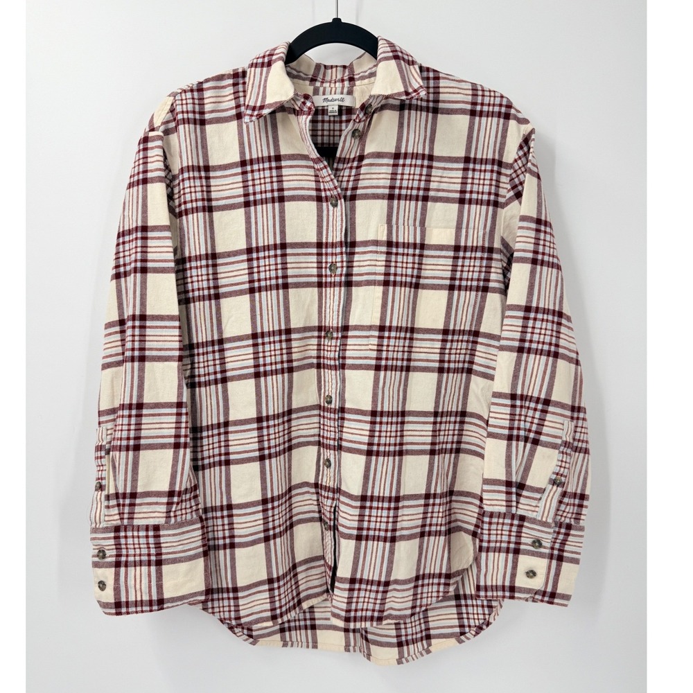 Madewell Plaid Flannel Button Shirt Womens S Fall Cozy Organic Cotton cabincore
